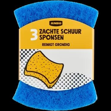 SCHUUR SPONSEN ZACHTE 3 STUKS JUMBO