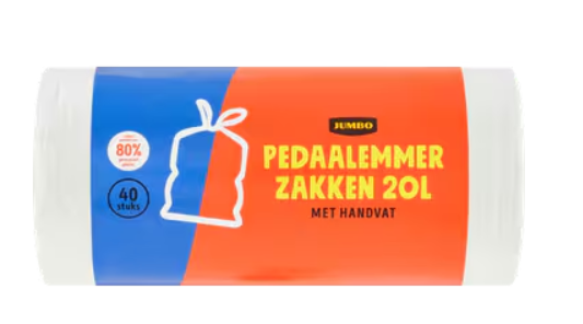 PEDAALEMMERZAKKEN MET HANDVAT 20LTR 40 STUKS JUMBO