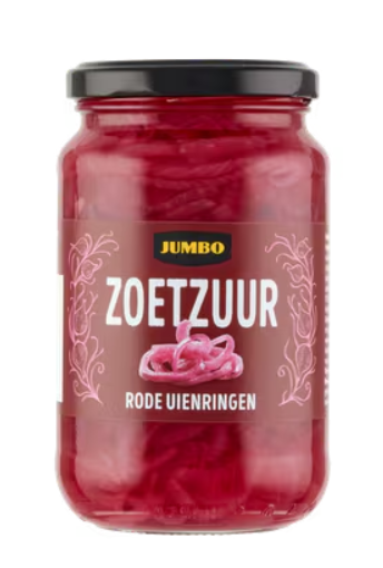 ZOETZUUR RODE UIENRINGEN 340GR JUMBO