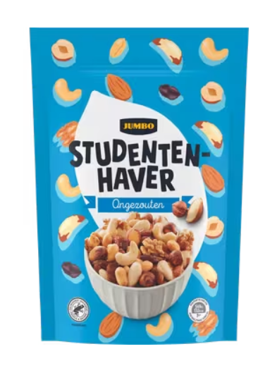STUDENTENHAVER ONGEZOUTEN 200GR JUMBO