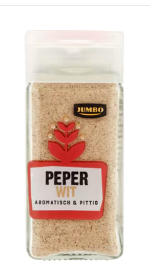 WITTE PEPER GEMALEN 40GR JUMBO
